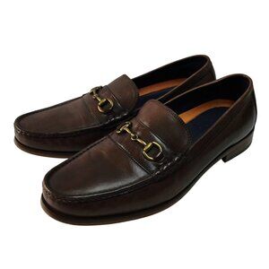Cole Haan Mens Brown Leather Bit Loafers Size 13 M Slip-On Dress Shoes Preppy